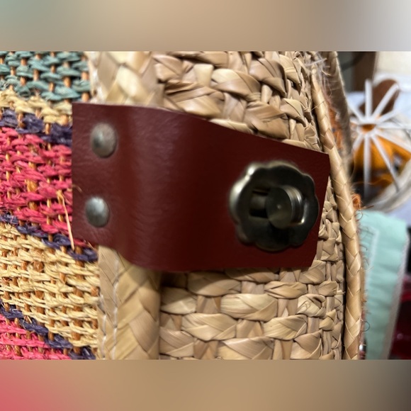 Large vintage woven wicker tote bag in "Boho" style - Picture 13 of 16